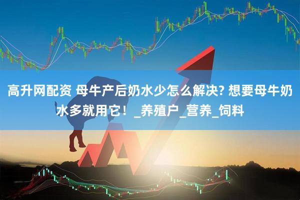 高升网配资 母牛产后奶水少怎么解决? 想要母牛奶水多就用它！_养殖户_营养_饲料